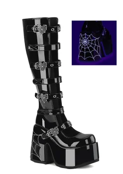 Demonia Boots|Platforms*Camel-223 Glow In The Dark Platform Boots
