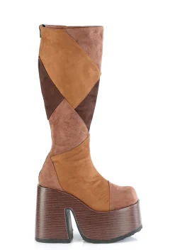 Demonia Boots|Platforms*Camel-280 Knee High Boots - Brown