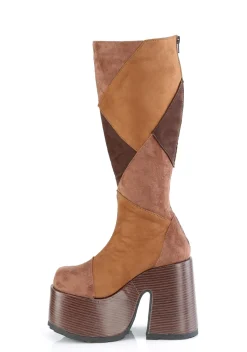 Demonia Boots|Platforms*Camel-280 Knee High Boots - Brown