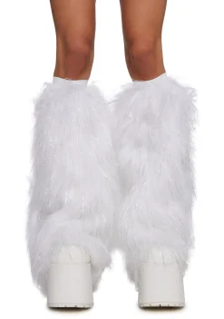 x_Leg Avenue Socks & Tights*Candied Desert Stomper Furry Leg Warmers - White