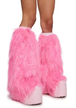x_Leg Avenue Socks & Tights*Candied Desert Stomper Furry Leg Warmers - Pink