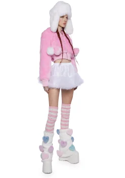 Sugar Thrillz Outerwear|Sweatshirts & Hoodies*Candy Blossom Faux Fur Hoodie - Pink