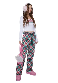 Sugar Thrillz Lingerie*Candy Cane Plaid Sweatpants