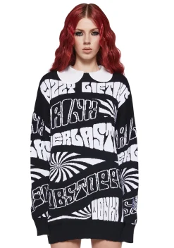 Dolls Kill x Willy Wonka Tops*Candy Inventions Intarsia Sweater