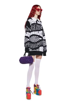 Dolls Kill x Willy Wonka Tops*Candy Inventions Intarsia Sweater
