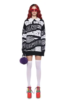 Dolls Kill x Willy Wonka Tops*Candy Inventions Intarsia Sweater