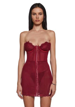Current Mood Dresses*Captivating Gazes Slip Dress - Red