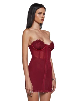 Current Mood Dresses*Captivating Gazes Slip Dress - Red