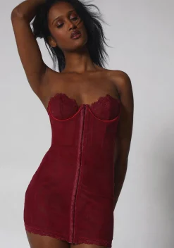 Current Mood Dresses*Captivating Gazes Slip Dress - Red