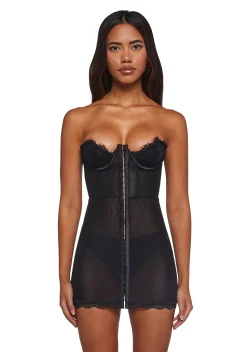 Current Mood Dresses*Captivating Gazes Slip Dress - Black