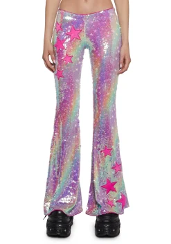 Club Exx Bottoms|Pants*Carnival Starscape Flared Pants
