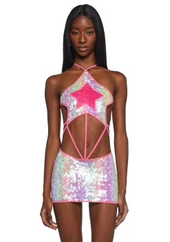 Club Exx Dresses*Carnival Starscape Halter Dress