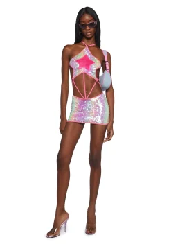 Club Exx Dresses*Carnival Starscape Halter Dress