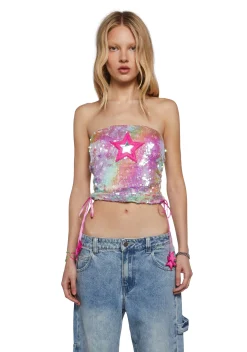 Club Exx Tops|Plus*Carnival Starscape Tube Top