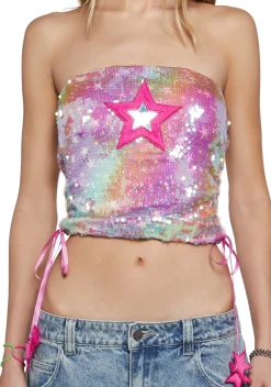Club Exx Tops|Plus*Carnival Starscape Tube Top