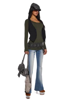 x_Heart & Hips Tops*Casual Meetups Long Sleeve Top - Olive