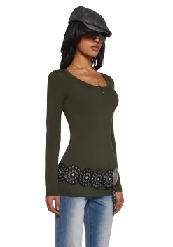 x_Heart & Hips Tops*Casual Meetups Long Sleeve Top - Olive