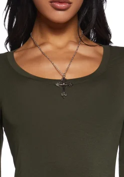 x_Heart & Hips Tops*Casual Meetups Long Sleeve Top - Olive
