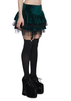 Widow Bottoms|Skirts*Cavalier Courtship Mini Skirt - Green