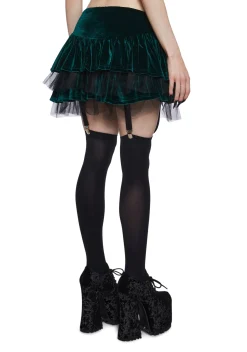 Widow Bottoms|Skirts*Cavalier Courtship Mini Skirt - Green