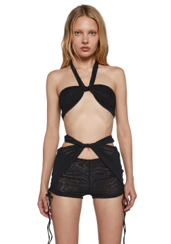 DARKER WAVS Matching Sets*Chamber Twisted Shorts Set - Black