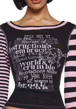 Current Mood Tops|Plus*Chaotic Break Long Sleeve Tee