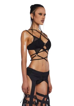 DARKER WAVS Tops*Charged Criss-Cross Bikini Top