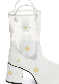 Sugar Thrillz Boots*Chasing Daydreams Rain Booties - White