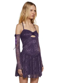 Widow Dresses*Chic Glamour Lace Dress And Gloves Set