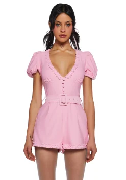Sugar Thrillz Jumpsuits & Rompers*Chic Manners Short Sleeve Romper