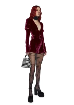 Sugar Thrillz Jumpsuits & Rompers|Plus*Chic Manners Velvet Romper - Pink
