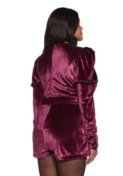 Sugar Thrillz Jumpsuits & Rompers|Plus*Chic Manners Velvet Romper - Pink