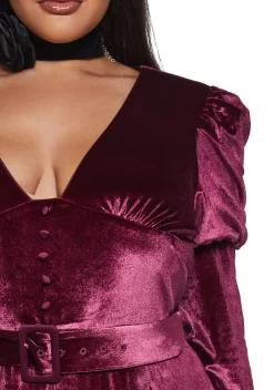 Sugar Thrillz Jumpsuits & Rompers|Plus*Chic Manners Velvet Romper - Pink