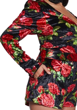 Sugar Thrillz Jumpsuits & Rompers|Plus*Chic Manners Velvet Romper - Black/Red