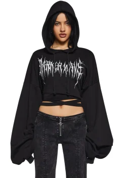 DARKER WAVS Outerwear|Sweatshirts & Hoodies*Chord Backless Cropped Hoodie