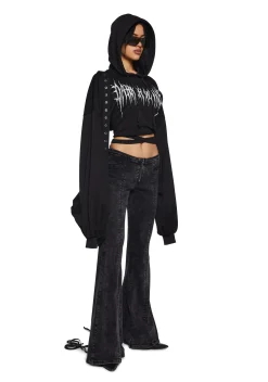 DARKER WAVS Outerwear|Sweatshirts & Hoodies*Chord Backless Cropped Hoodie