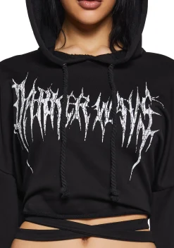 DARKER WAVS Outerwear|Sweatshirts & Hoodies*Chord Backless Cropped Hoodie