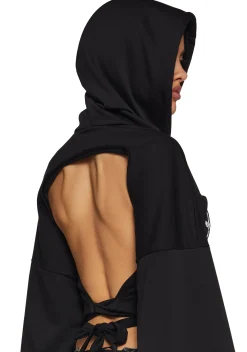 DARKER WAVS Outerwear|Sweatshirts & Hoodies*Chord Backless Cropped Hoodie