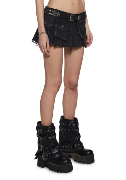 DARKER WAVS Bottoms|Skirts*Chord Denim Mini Skirt