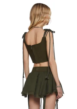 DARKER WAVS Bottoms|Skirts*Chord Lace-Up Mini Skirt