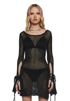 DARKER WAVS Dresses|Mini Dresses*Chord Loose Knit Mini Dress