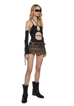 DARKER WAVS Tops*Chord Thermal Bodysuit With Gloves
