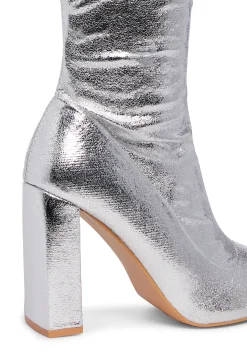 Public Desire Boots*Christina Knee High Boots - Silver