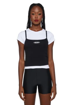 Dolls Kill x Clueless Tops*Chronically Crushed 2-In-1 Top