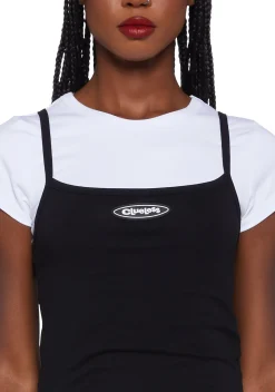 Dolls Kill x Clueless Tops*Chronically Crushed 2-In-1 Top