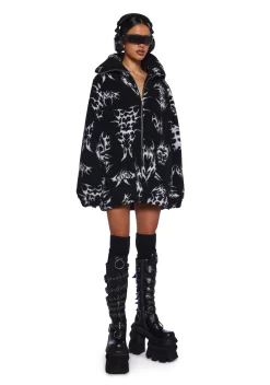 Club Exx Outerwear|Plus*Ciphered Up Sherpa Jacket - Black
