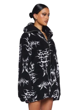 Club Exx Outerwear|Plus*Ciphered Up Sherpa Jacket - Black