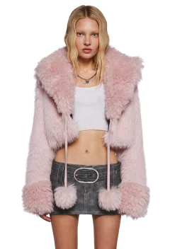 Generation Kiss Outerwear|Plus*Clare Faux Fur Cropped Jacket