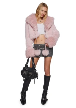 Generation Kiss Outerwear|Plus*Clare Faux Fur Cropped Jacket