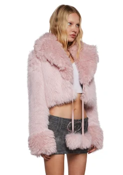 Generation Kiss Outerwear|Plus*Clare Faux Fur Cropped Jacket